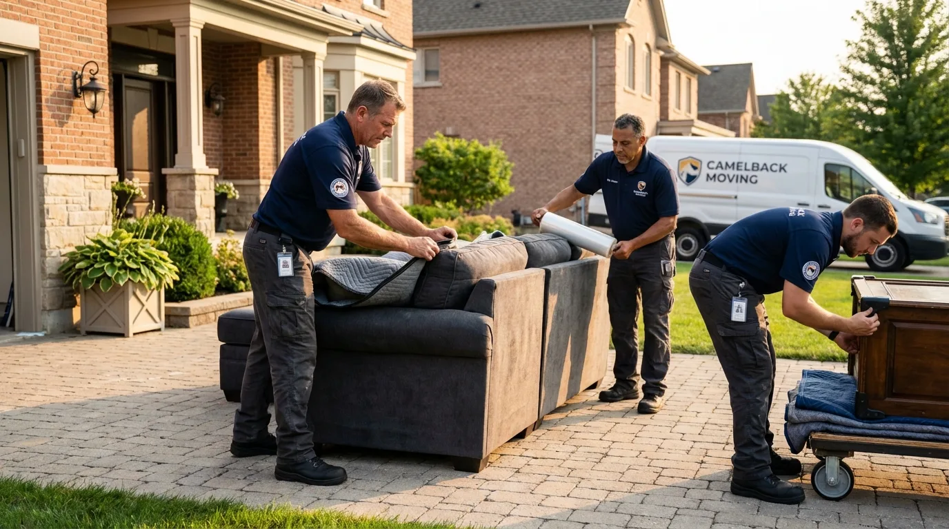 Large estate moving crew wrapping furniture in Mount Jackson, VA